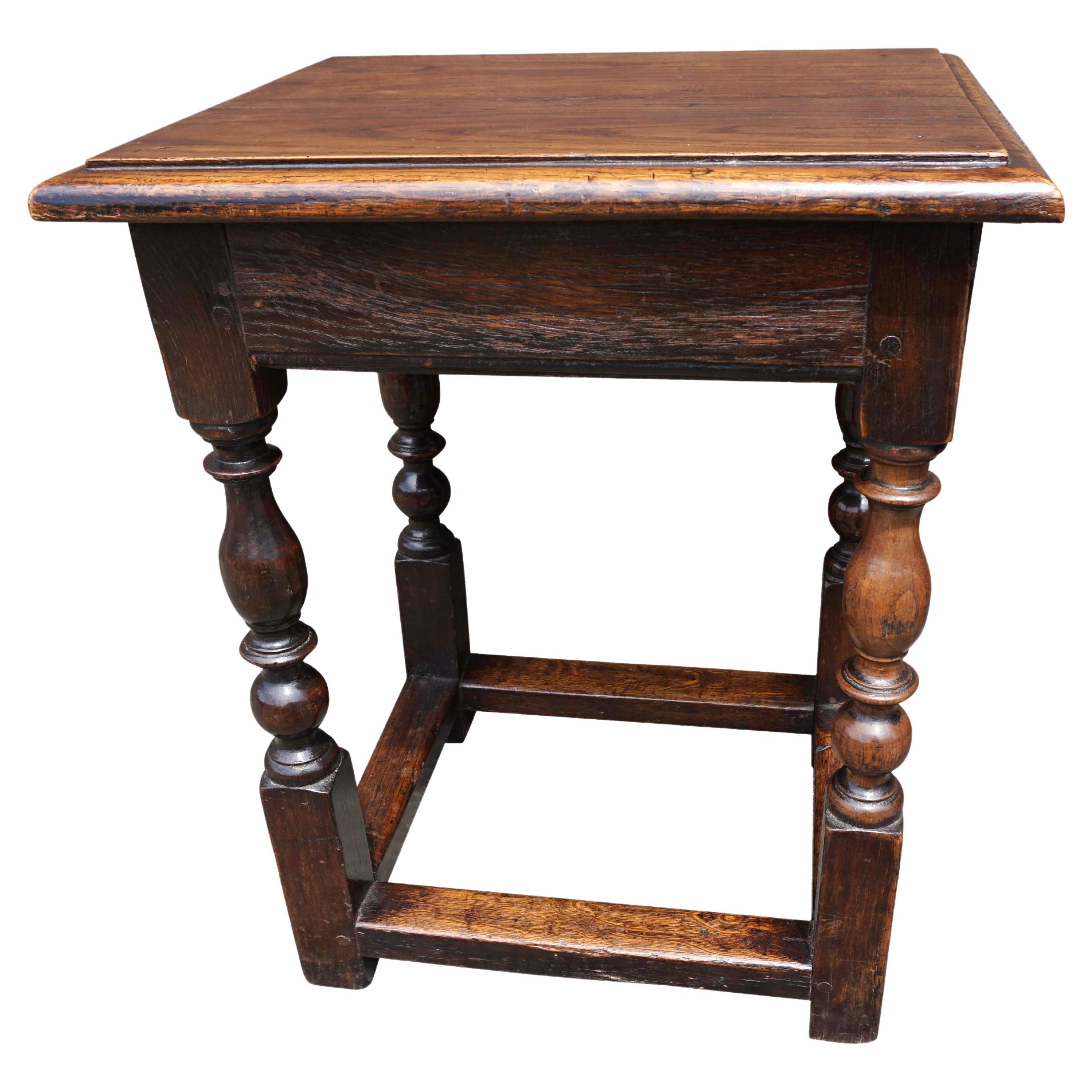 English William and Mary Style Oak Joint Stool