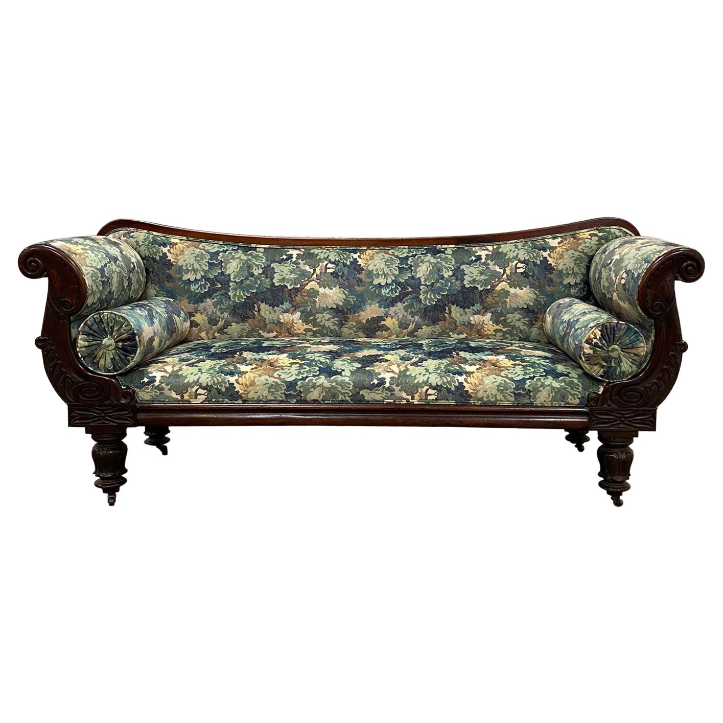 Englisches geschnitztes Sofa im William-IV-Stil, 19. Jahrhundert