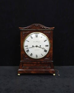 English William IV Figured Mahogany Bracket Clock with Pull Repeat Action