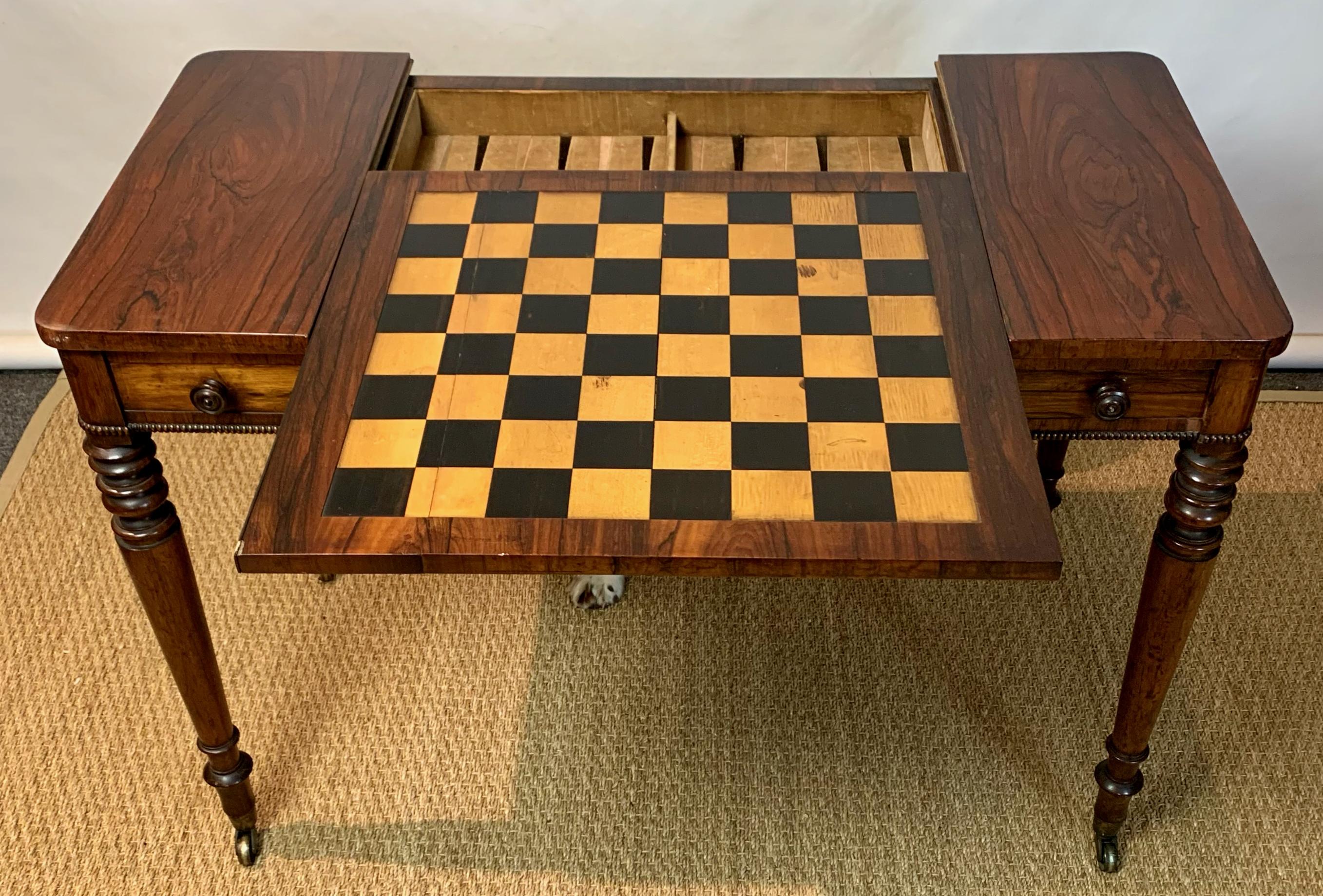 English William IV Games or Tric Trac Table 1