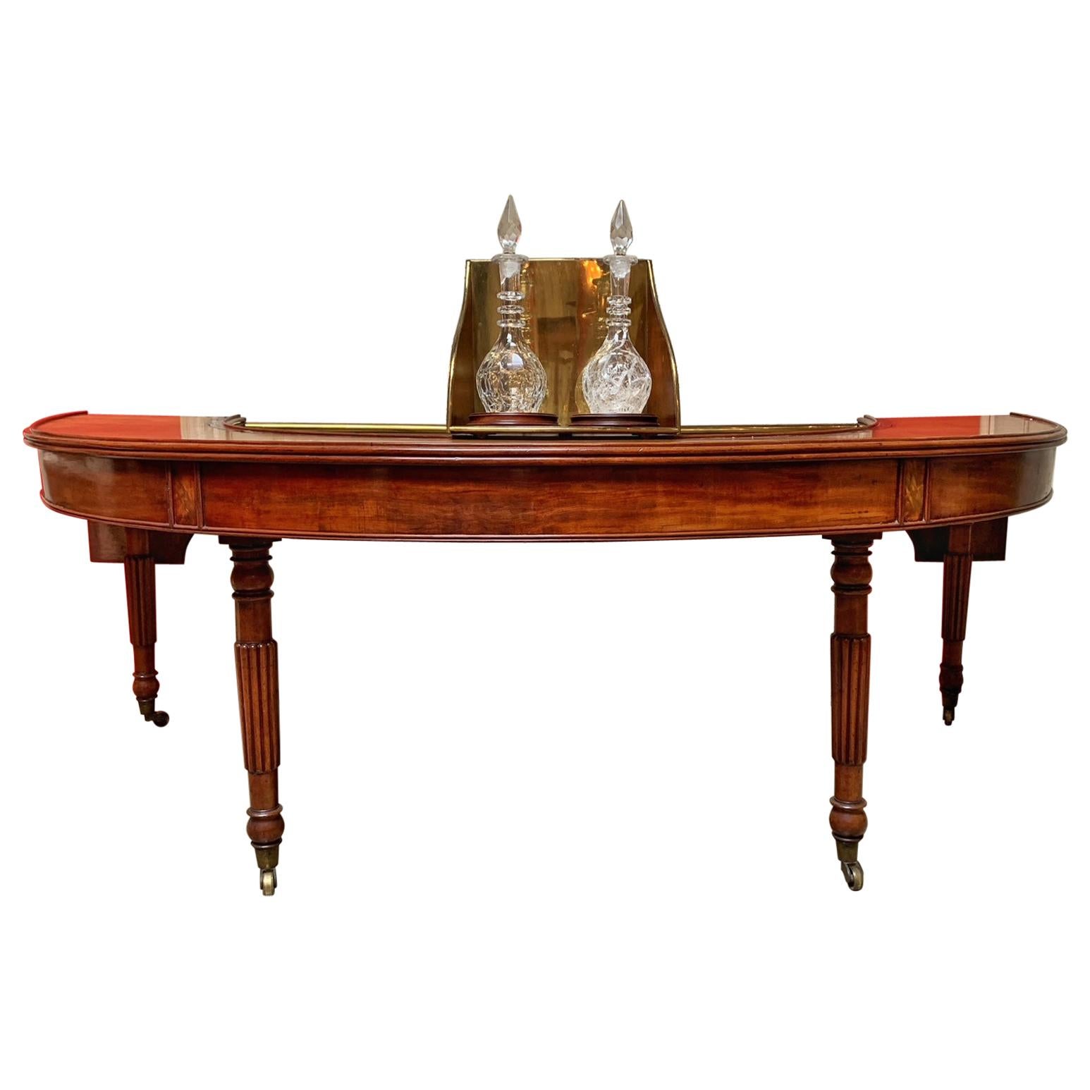 English William IV Hunt Table w/ Brass Swivel Decanter Holder