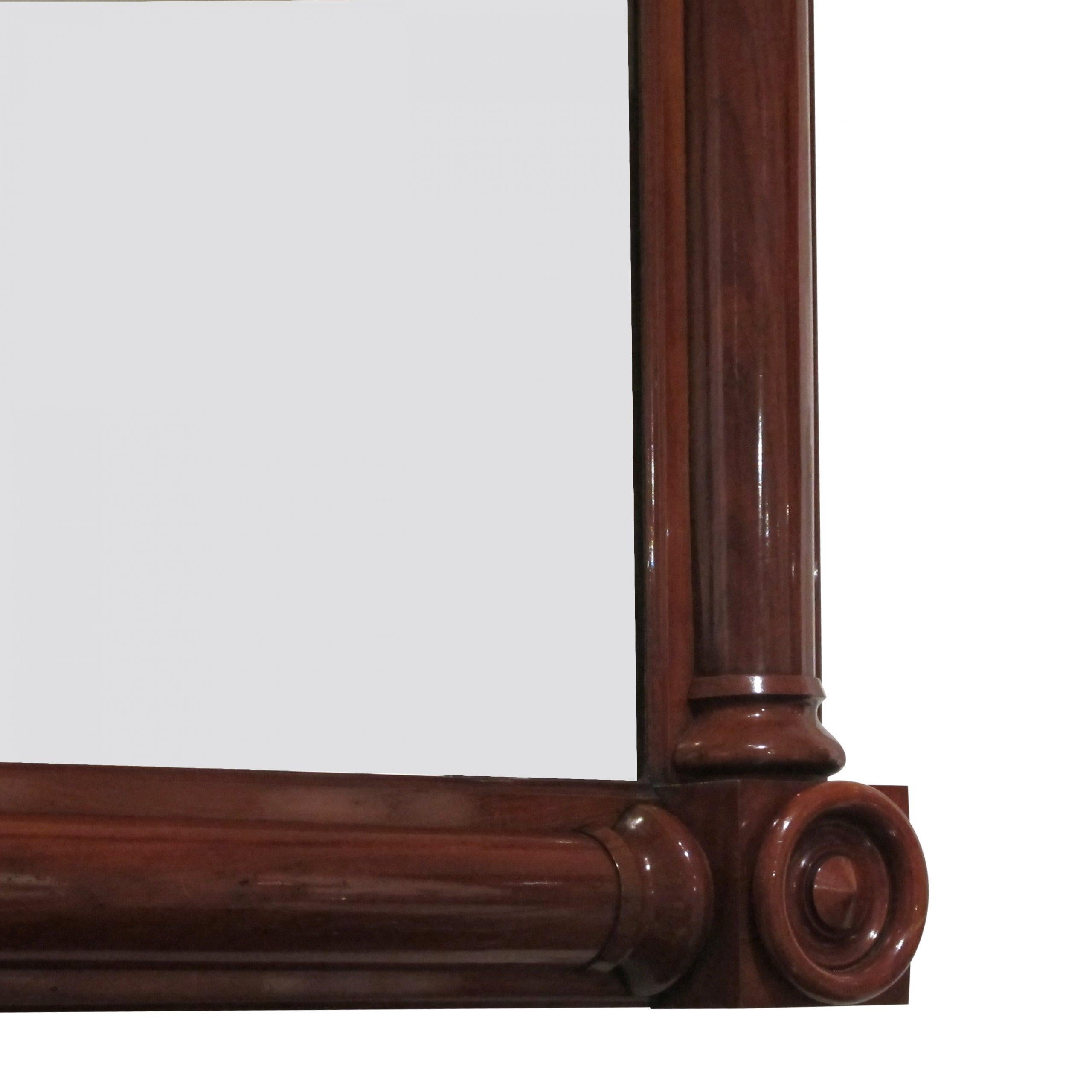 English, William IV Large Rectangular Mahogany Overmantel Mirror For Sale 3