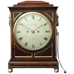 Antique English William IV Mahogany Bracket Clock with Pull Repeat Action
