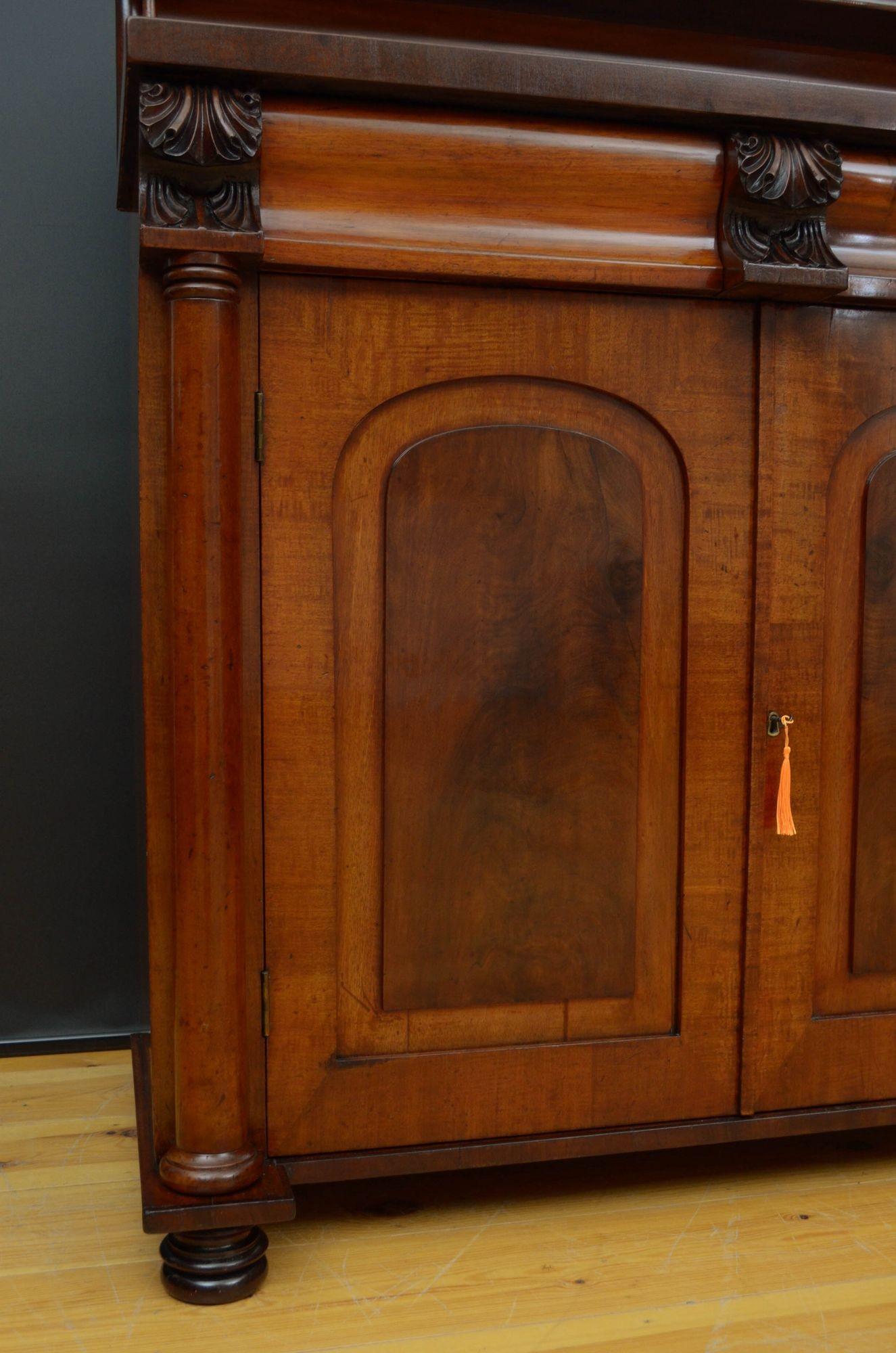 English William IV Mahogany Chiffonier c1830 For Sale 8