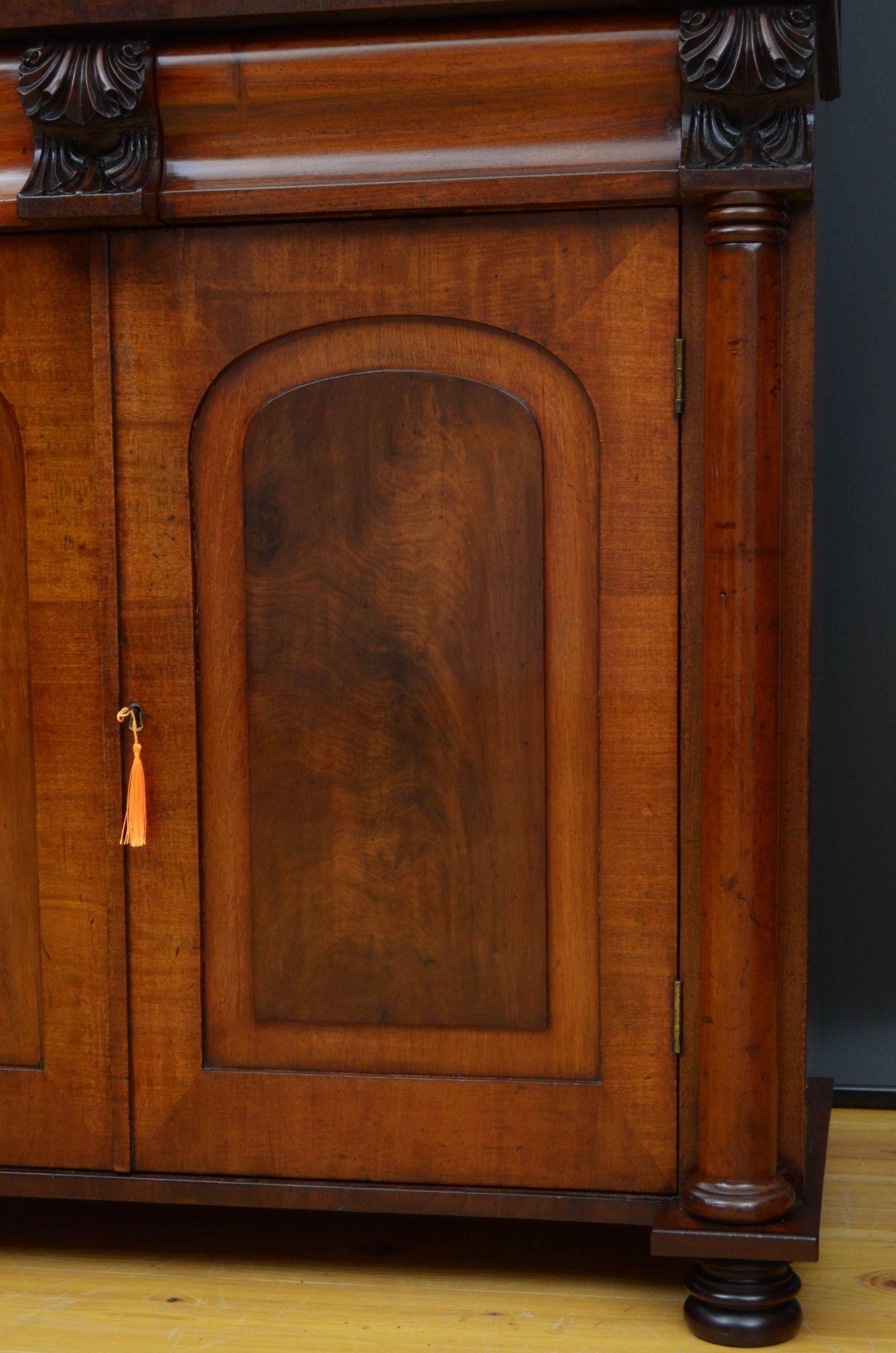 English William IV Mahogany Chiffonier c1830 For Sale 11