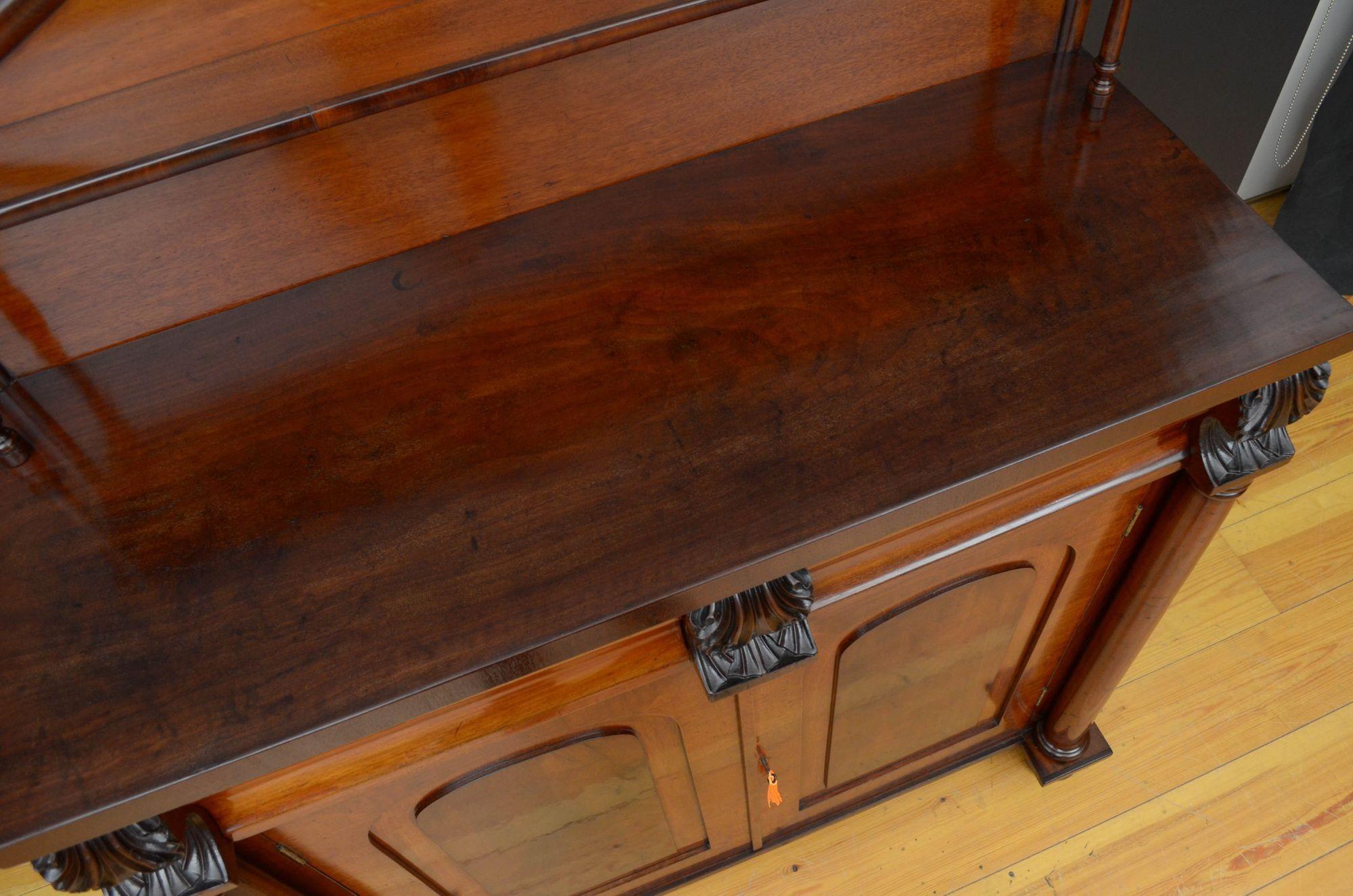 English William IV Mahogany Chiffonier c1830 For Sale 4