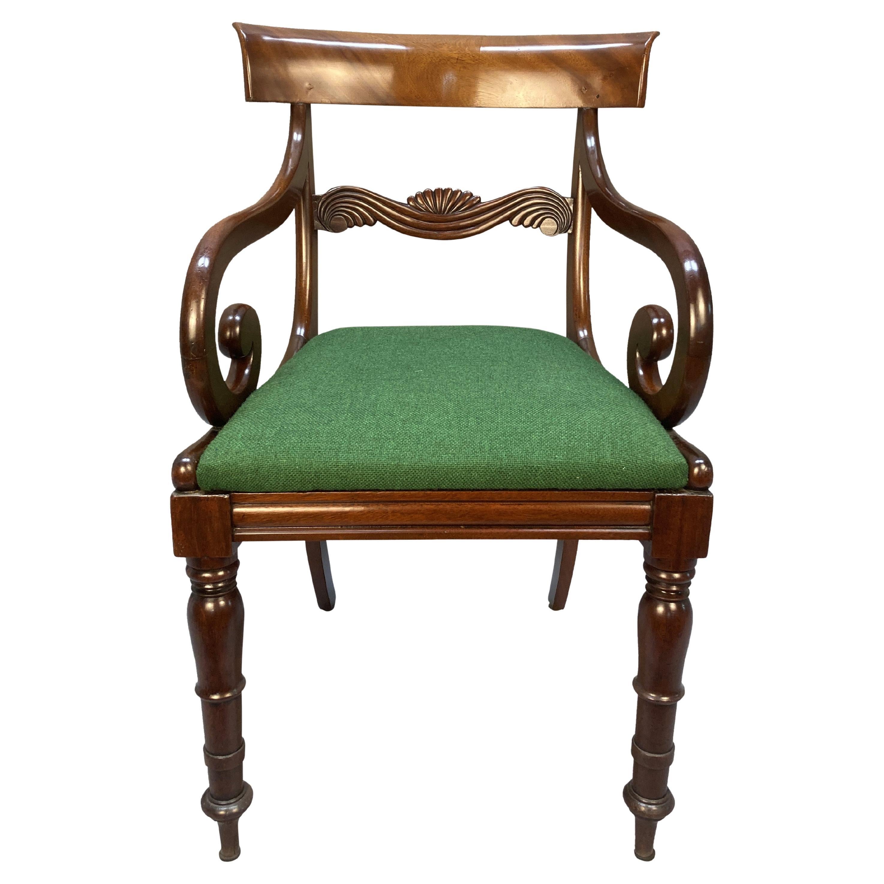 Sedia da scrivania inglese William IV in mogano