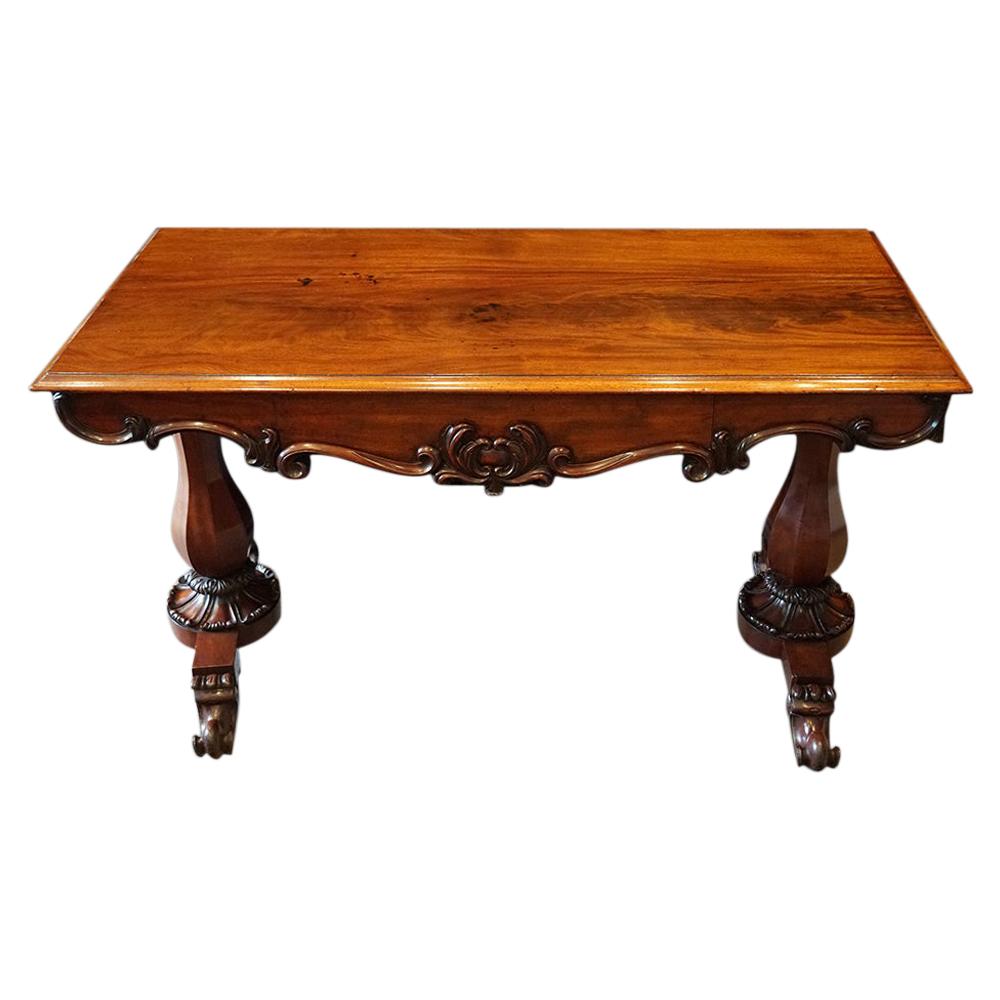 English William IV Mahogany Gentlemans Country House Library Table, circa 1830