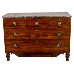 English William IV Marble Top Chest
