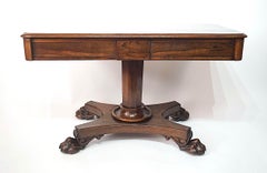 English William IV Neoclassical Rosewood Pedestal Form Library Table, circa 1835