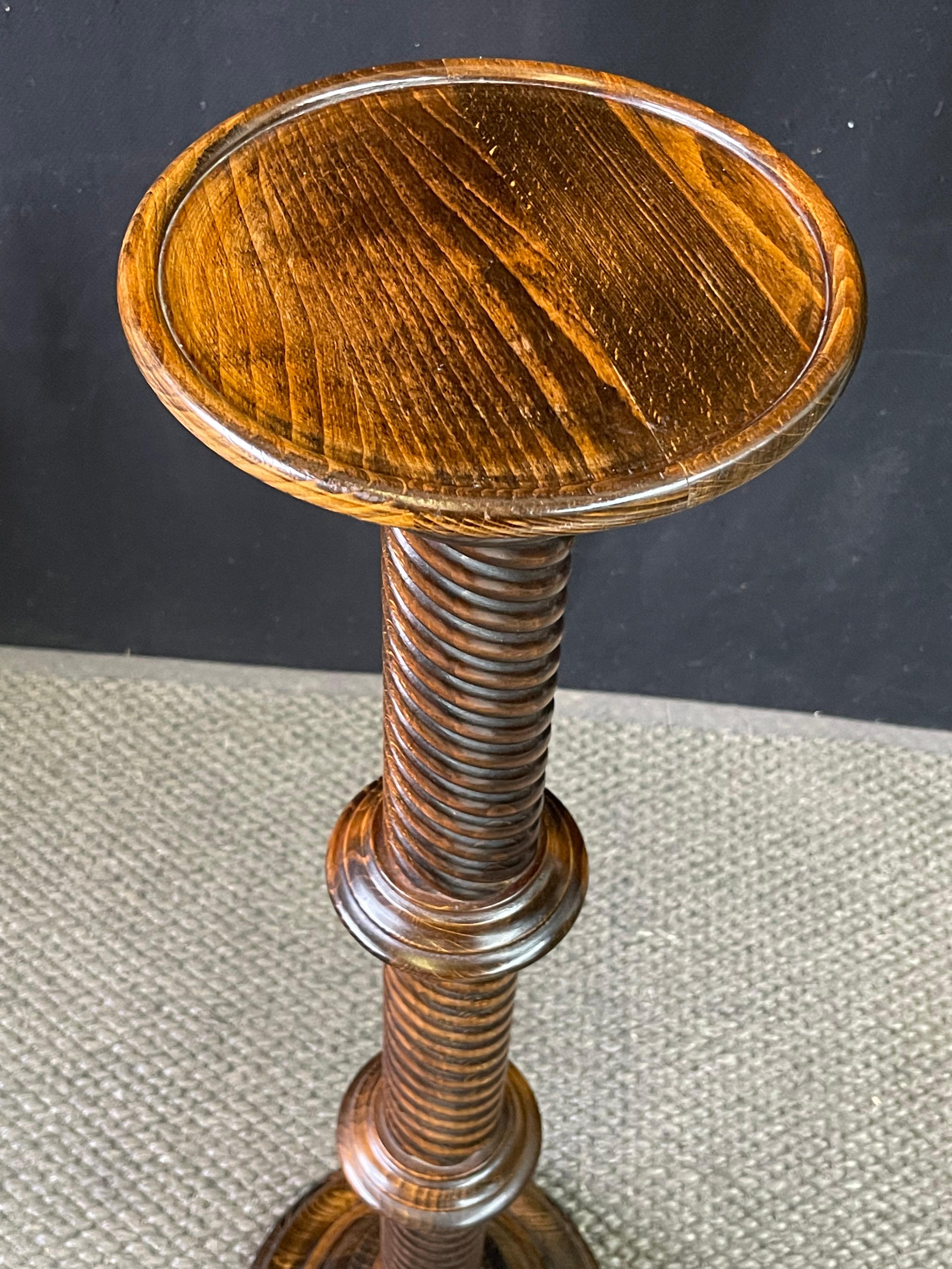 Turned English William IV Oak Plant Stand