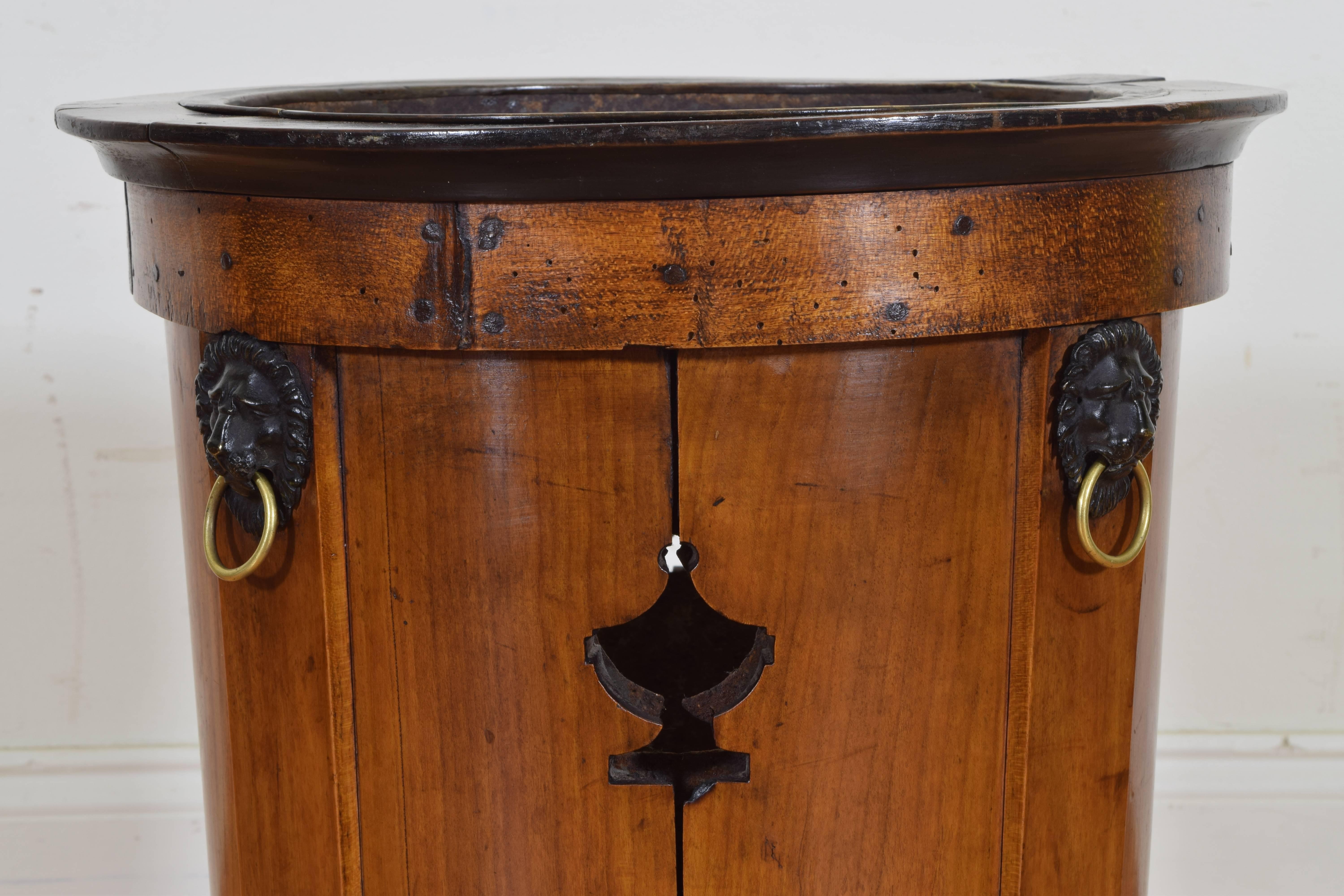 French English William IV Period Fruitwood, Ebonized, and Brass Planter, circa 1830