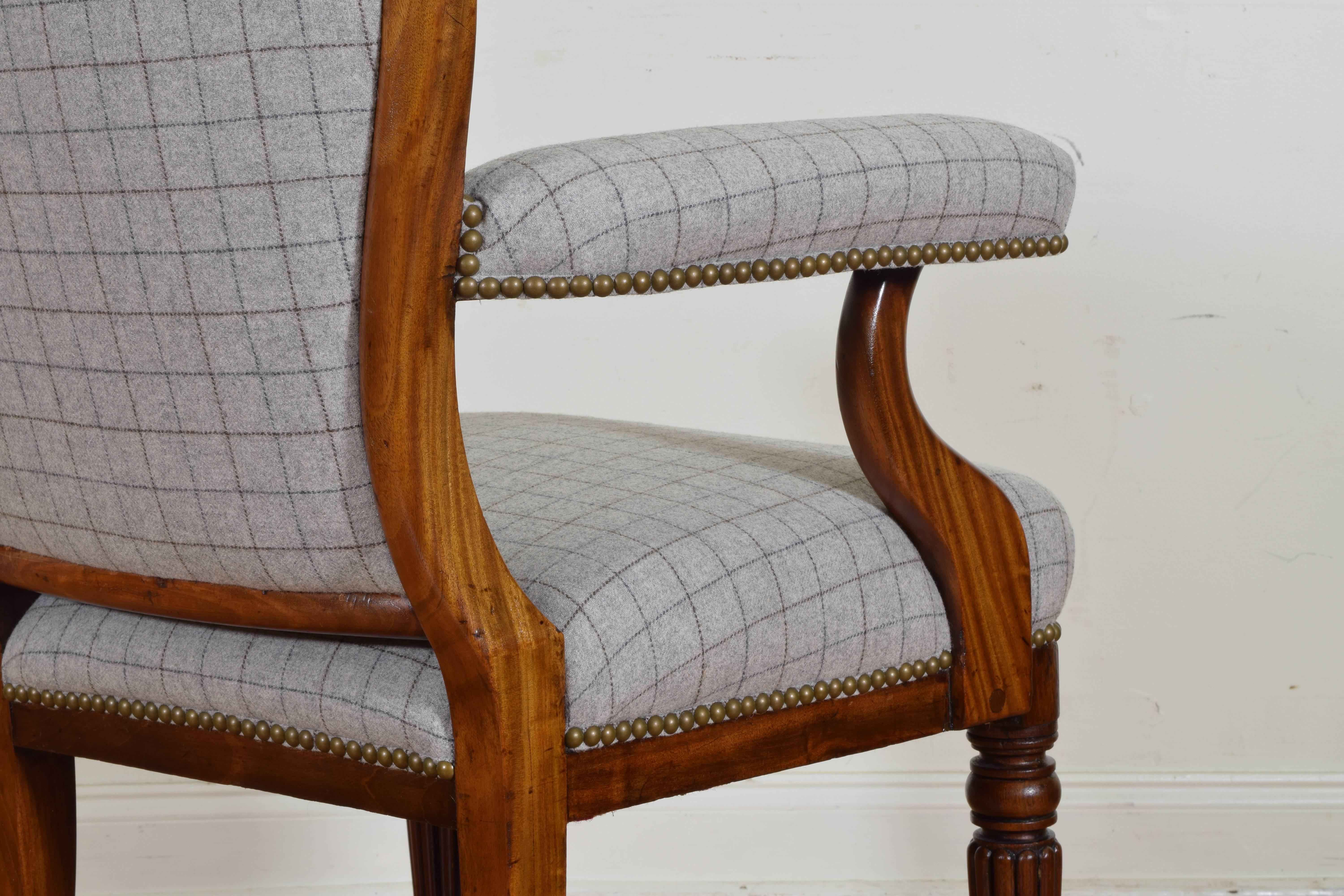 English William IV Period Mahogany and Upholstered Armchair, circa 1840 2