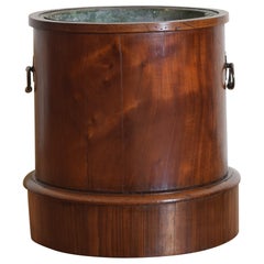 English William IV Period Mahogany Cylindrical Tole Lined Planter