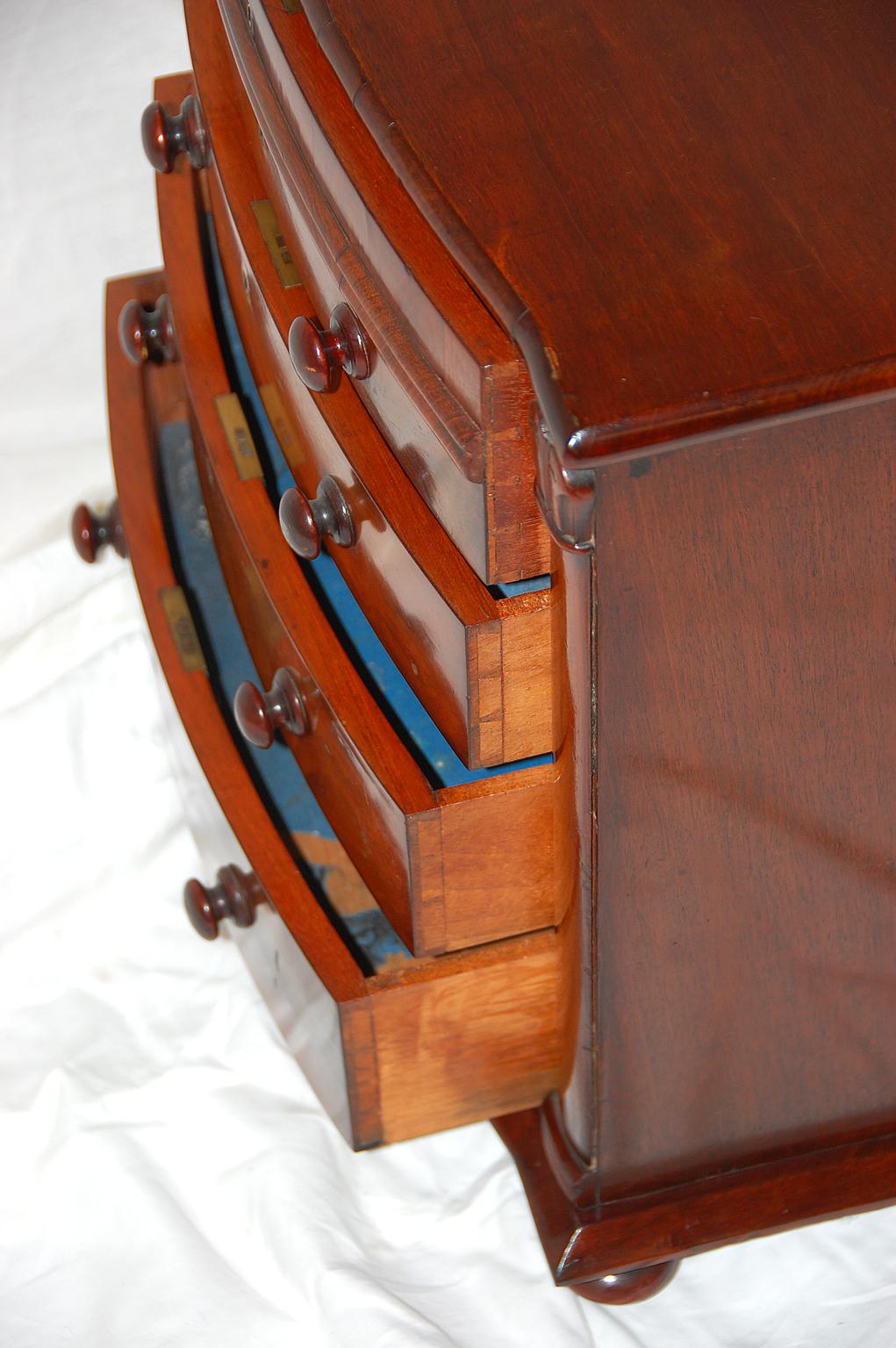 English William IV Period Mahogany Dwarf Chest of Drawers Suitable for Jewelry In Good Condition In Wells, ME