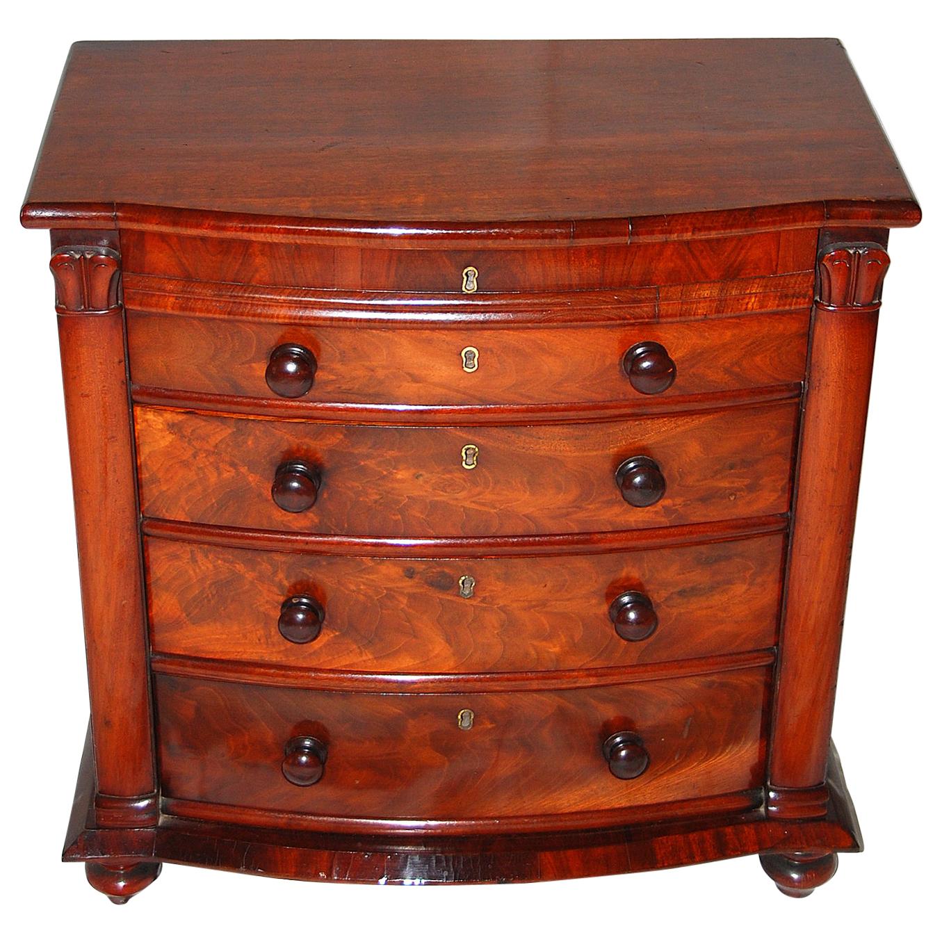 English William IV Period Mahogany Dwarf Chest of Drawers Suitable for Jewelry