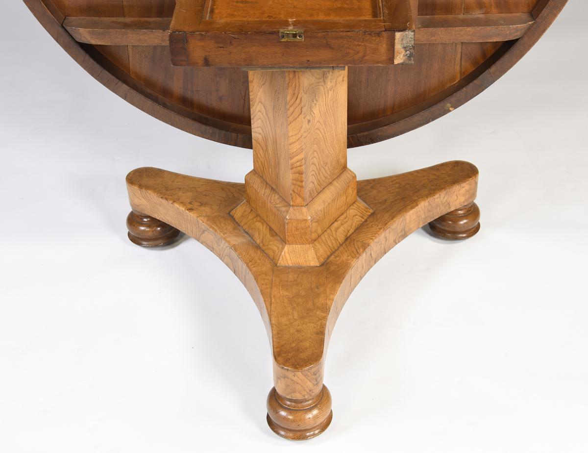 European English William IV Period Pollard Oak Center Table, circa 1835