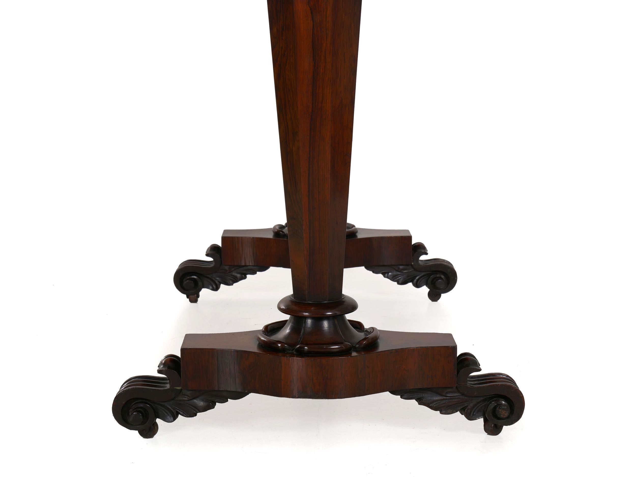 English William IV Period Rosewood Antique Writing Table Console, circa 1840 7