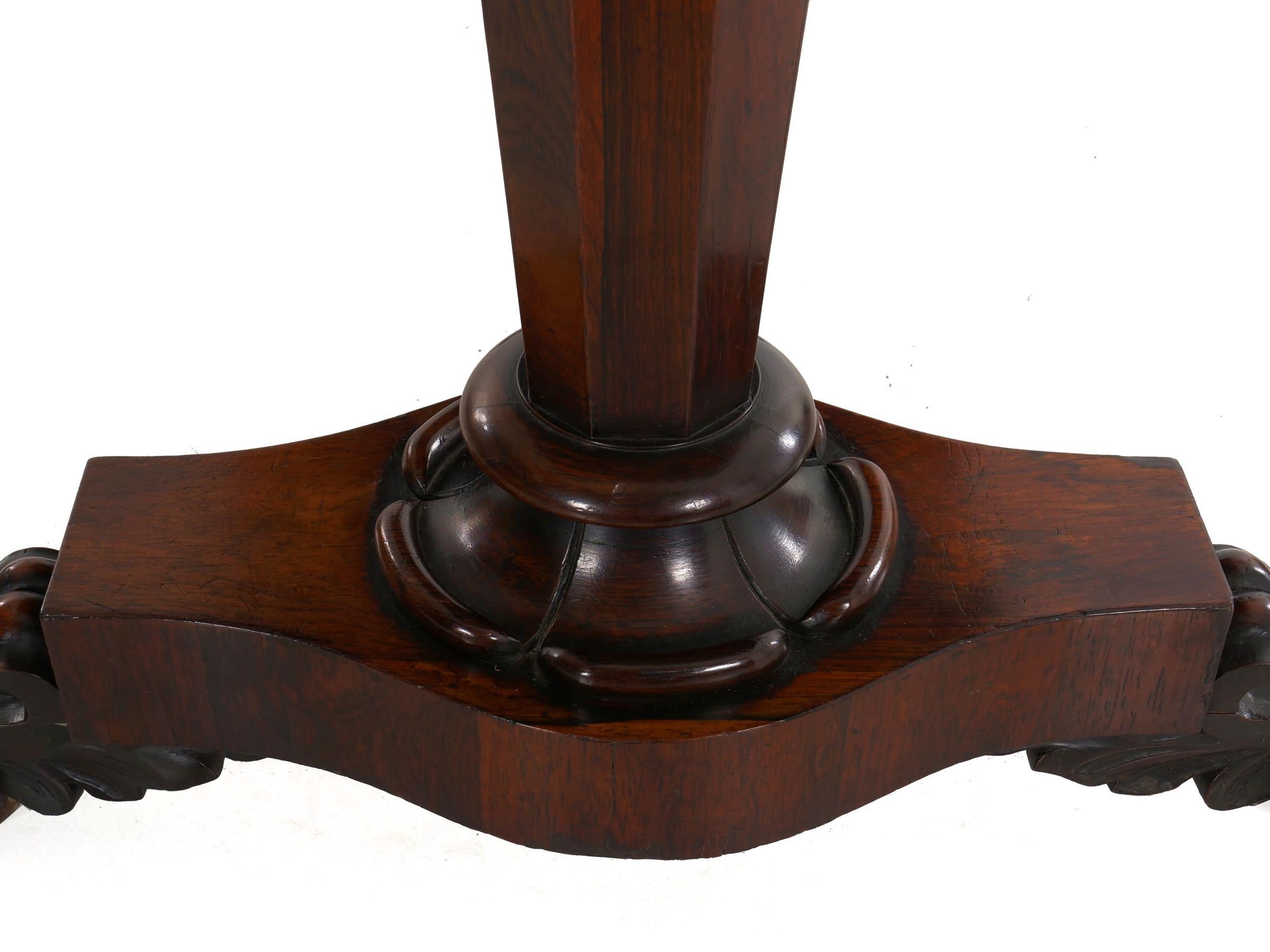 English William IV Period Rosewood Antique Writing Table Console, circa 1840 10