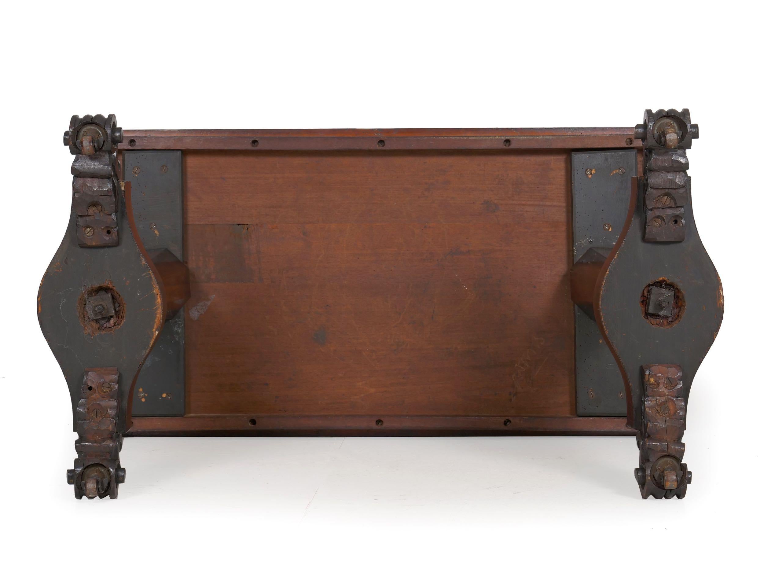 English William IV Period Rosewood Antique Writing Table Console, circa 1840 15