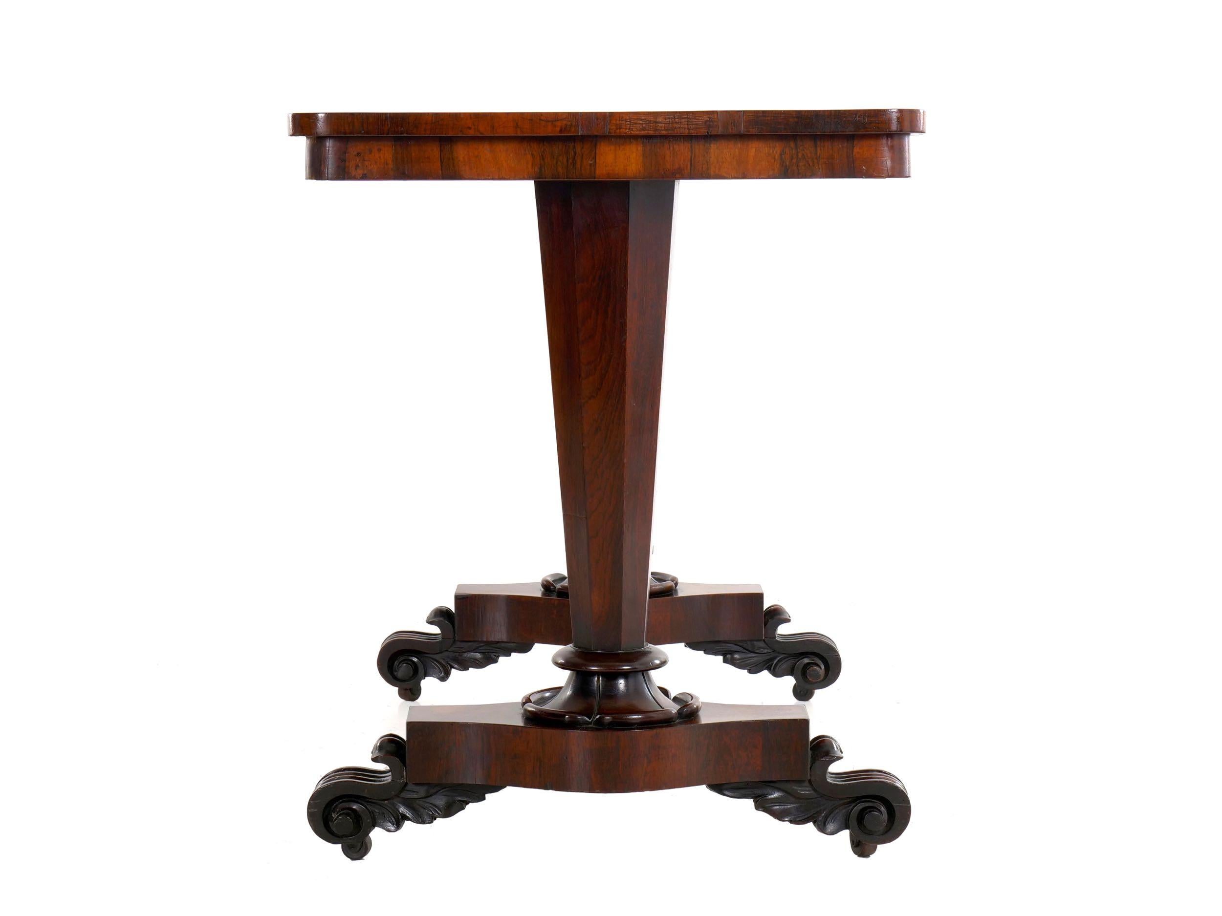 English William IV Period Rosewood Antique Writing Table Console, circa 1840 In Good Condition In Shippensburg, PA