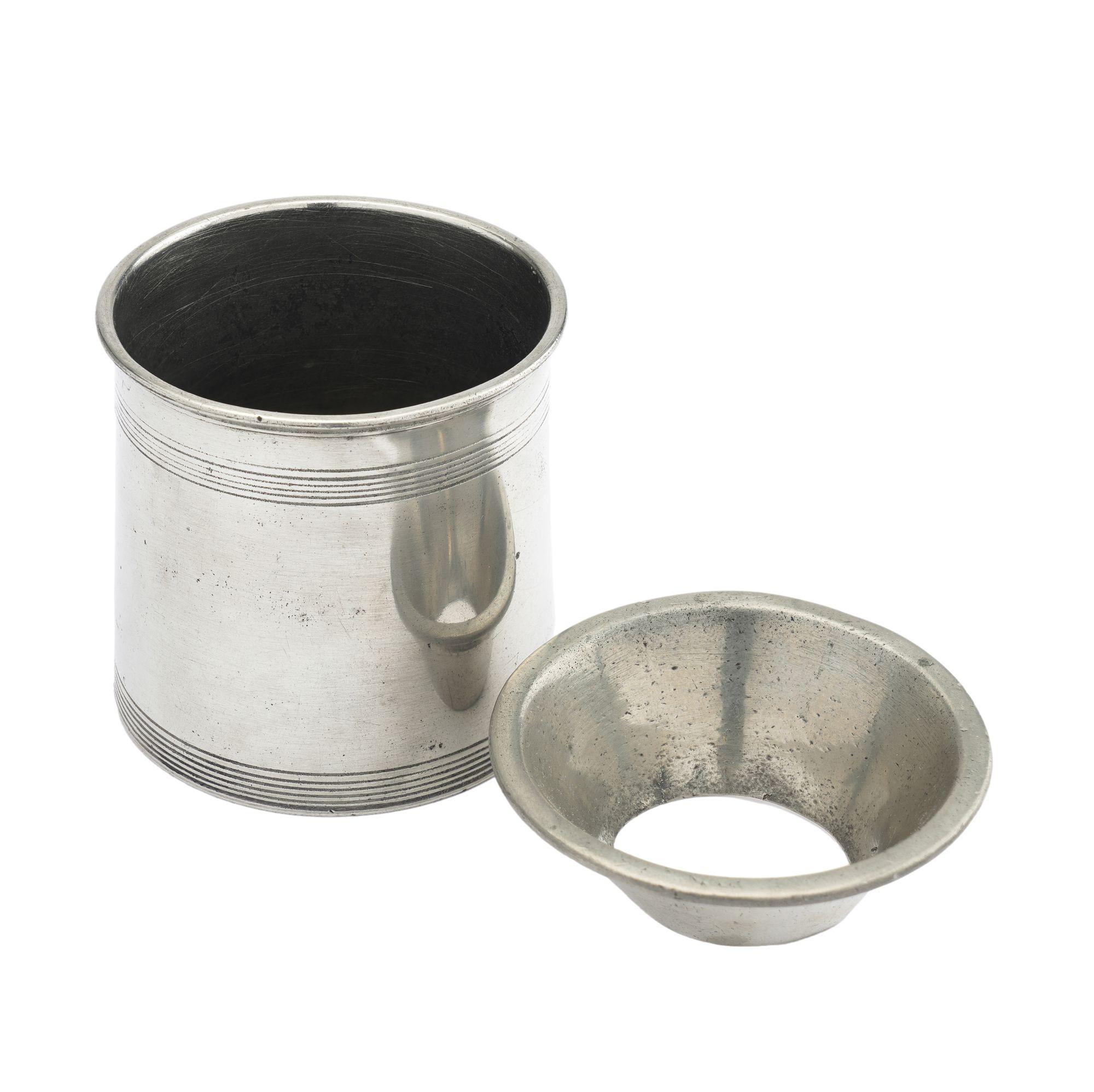 Pewter English William IV pewter open canister, 1800's