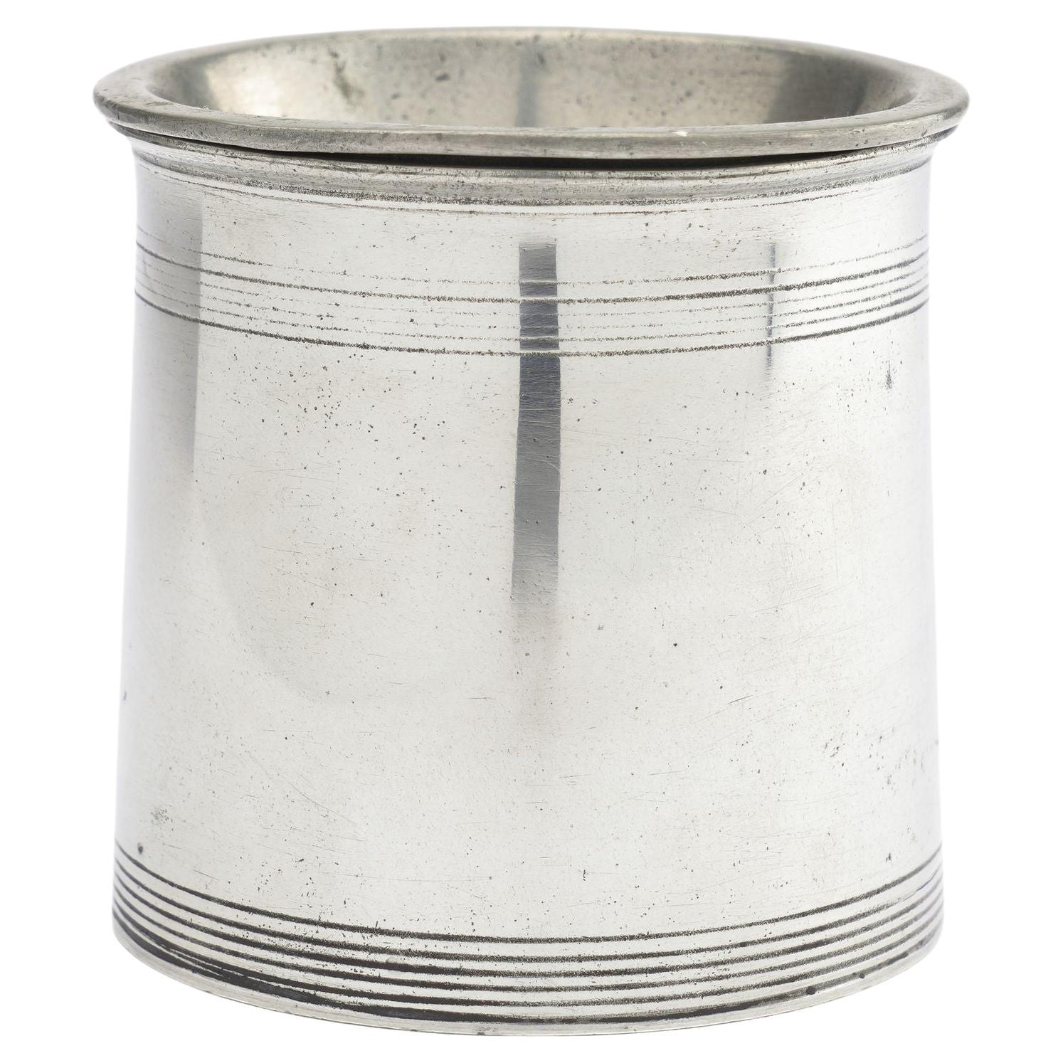 English William IV pewter open canister, 1800's