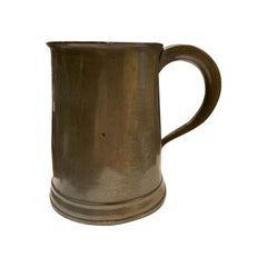 Antique English William IV Pewter Tankard, Marked, circa 1830