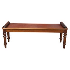 English William IV Regency Style Mahogany Window Seat Foyer Hall Piano Bench 48"