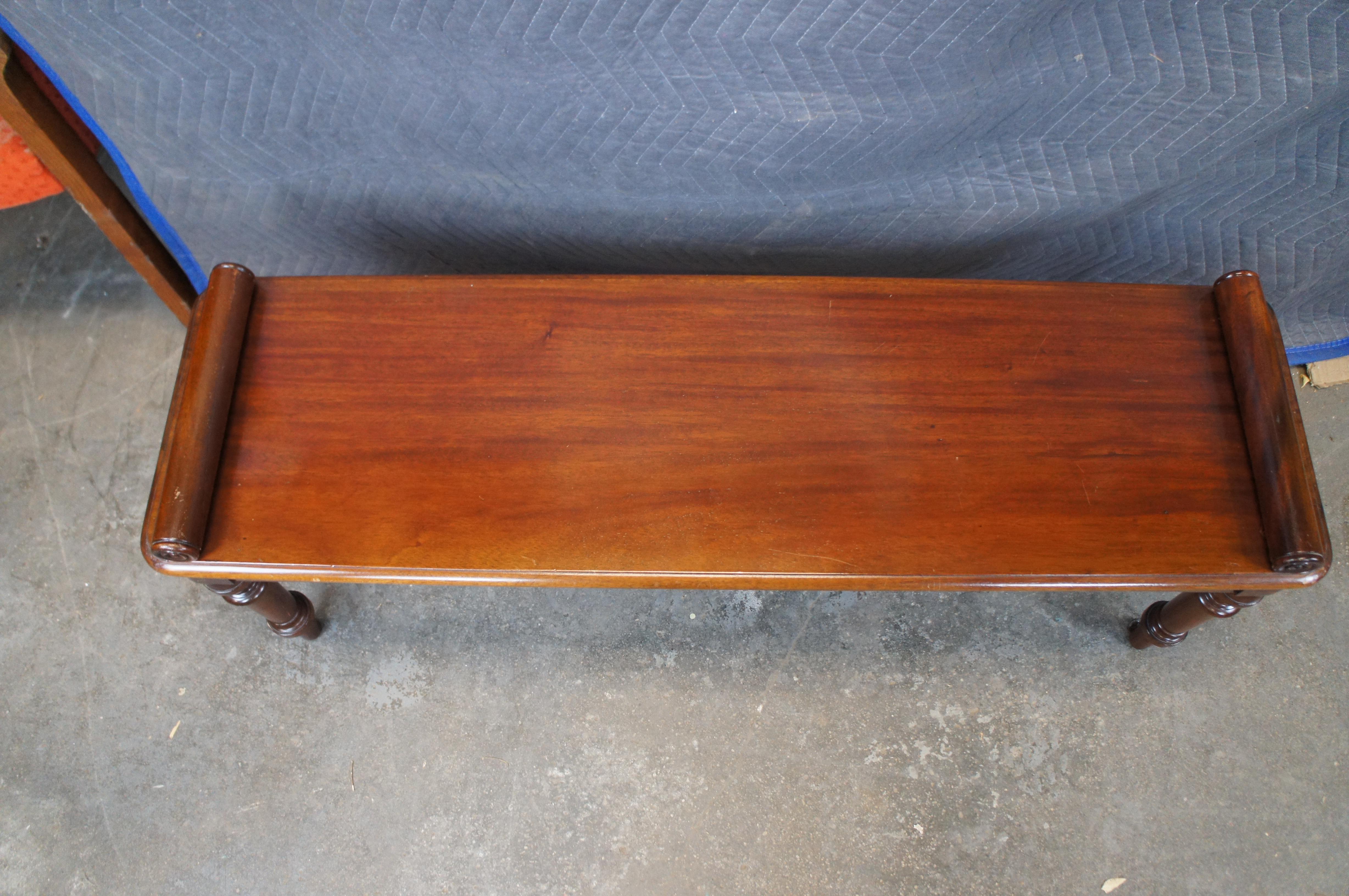 English William IV Regency Style Mahogany Window Seat Foyer Hall Piano Bench 48