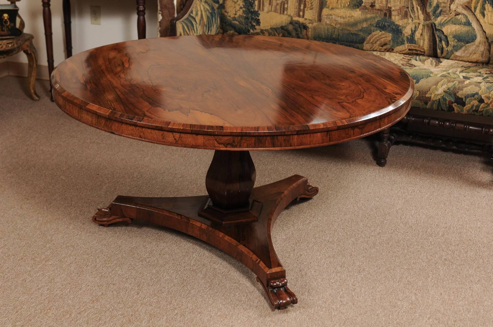 Veneer English William IV Rosewood Center Table