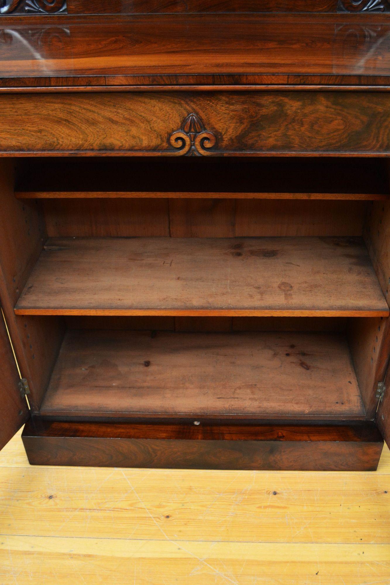 English William IV Rosewood Chiffonier / Bookcase 7