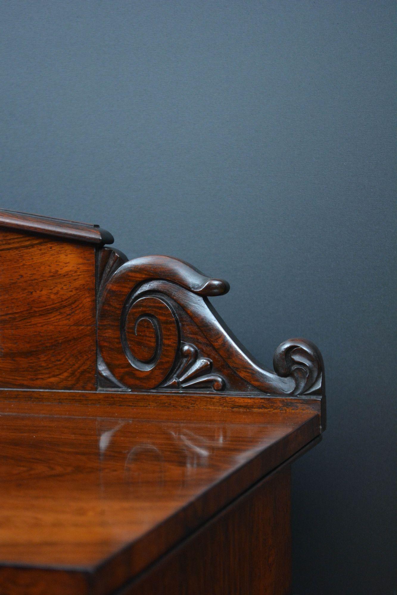 English William IV Rosewood Chiffonier / Bookcase 3