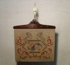 English William IV Rosewood Pole Screen with Tapestry