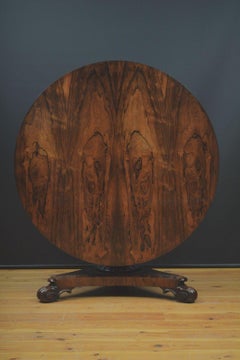 English William IV Rosewood Tilt Top Centre Table
