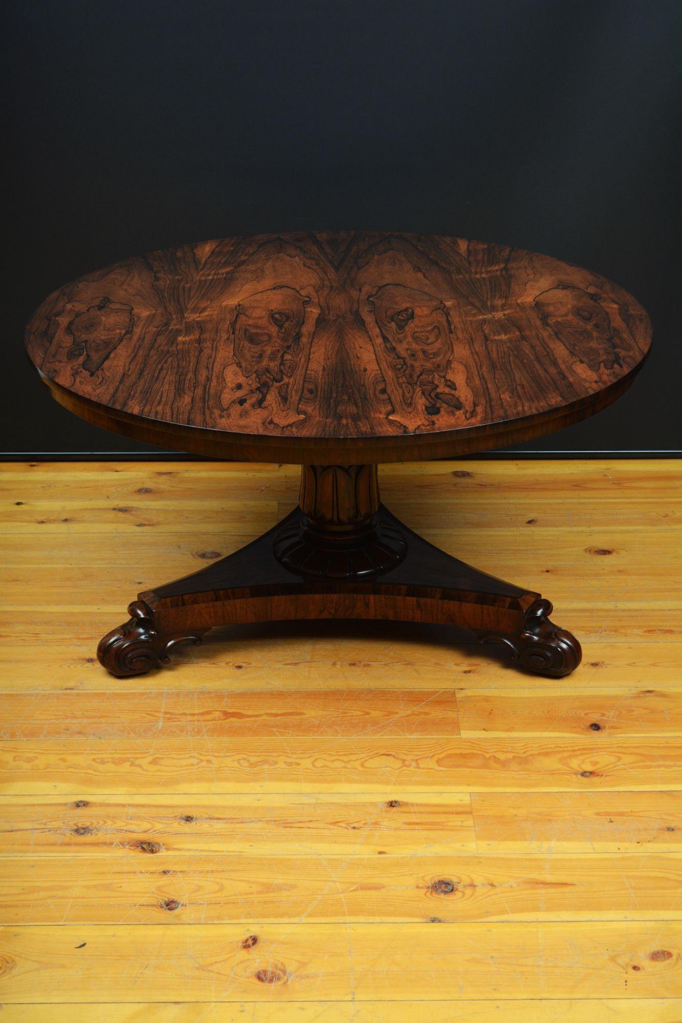 Table centrale anglaise William IV en bois de rose à plateau basculant Bon état - En vente à Whaley Bridge, GB