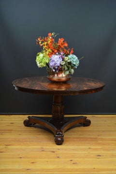 Englischer William IV Rosewood Tilt Top Centre Table