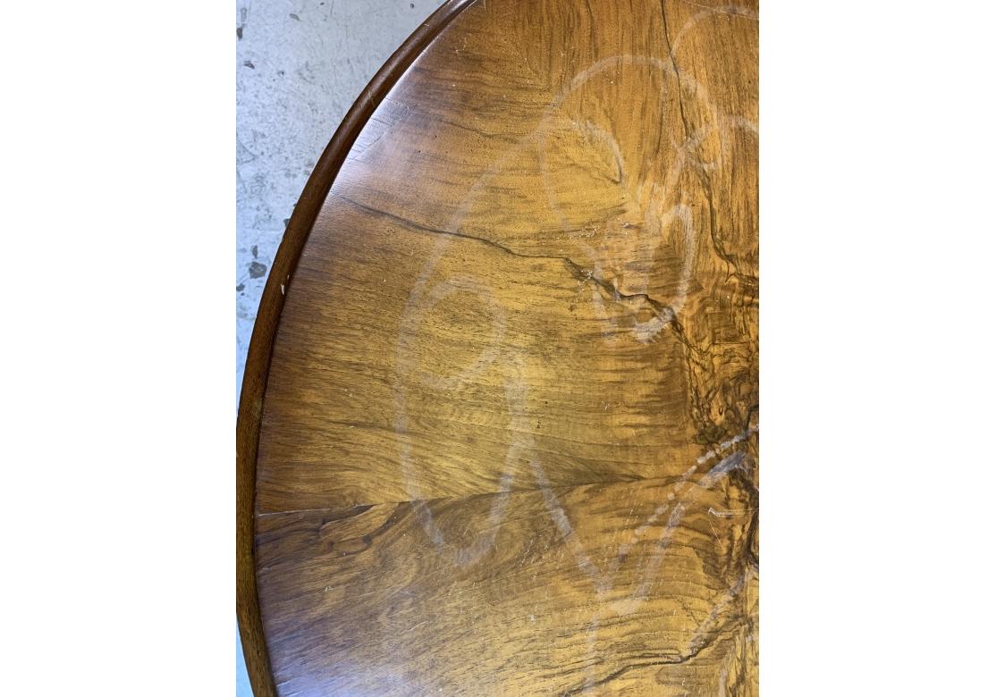 English William IV Style Tilt Top Walnut Center Table for Restoration For Sale 11