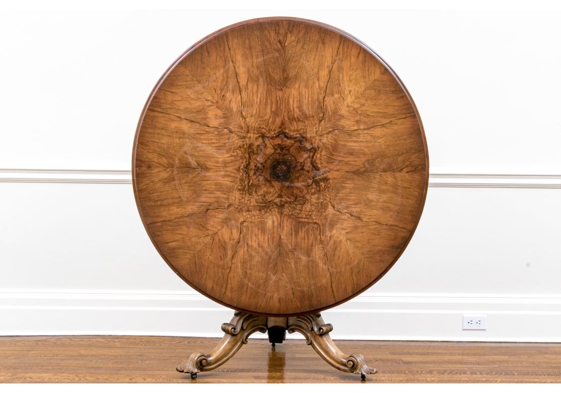 19th Century English William IV Style Tilt Top Walnut Center Table for Restoration For Sale