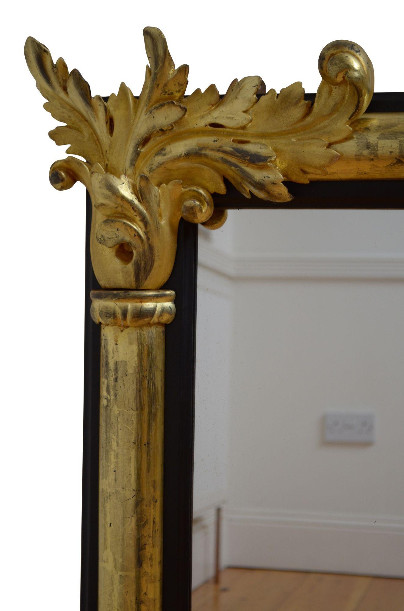 Gold Leaf English William IV Wall Mirror H87cm For Sale