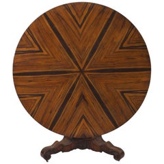 English William IV Zebra Wood Center Table