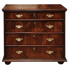 English William 
Mary Figured Walnut Chest, circa 1700
