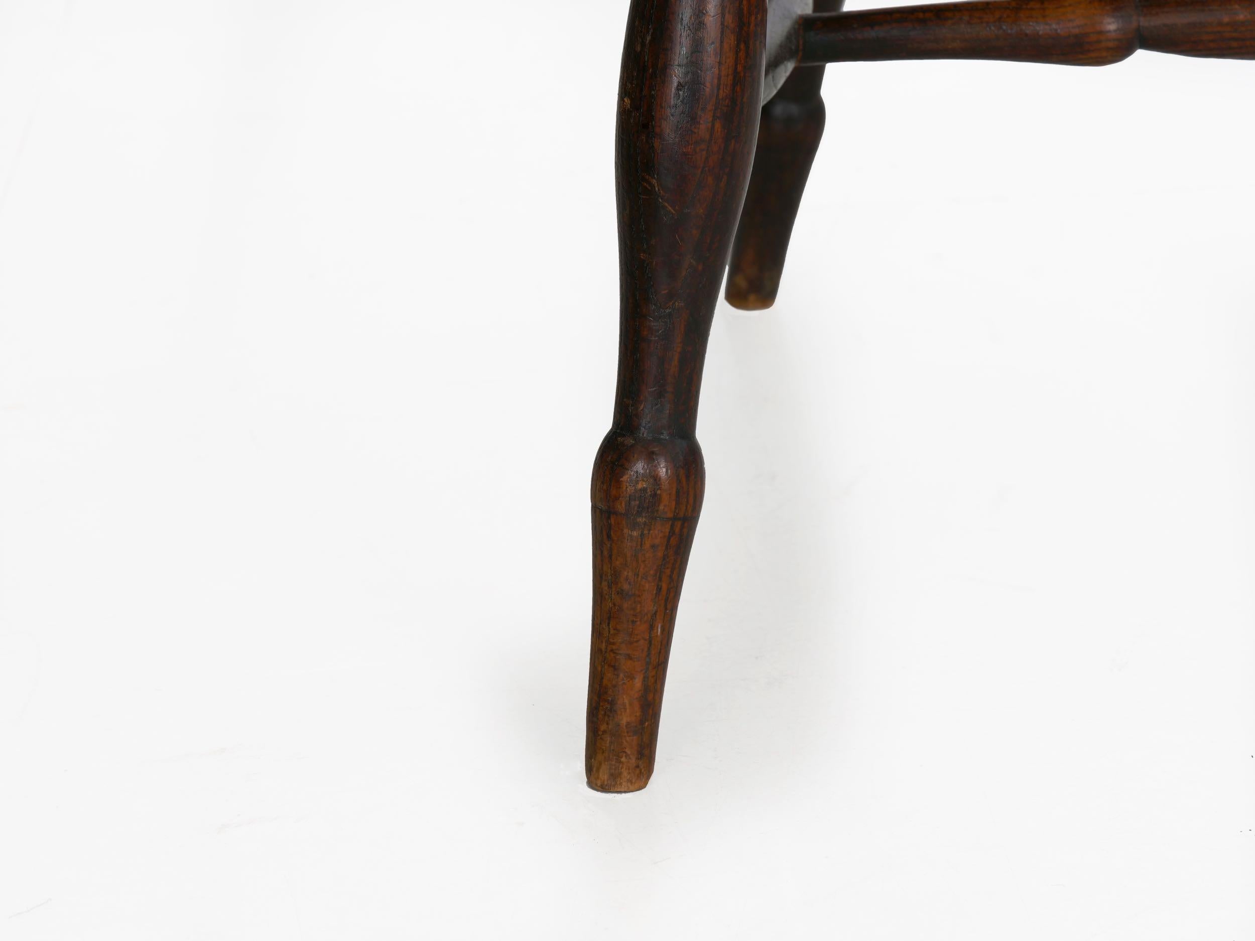 English Windsor Elm and Yew Antique Armchair, circa 1830-1850 6