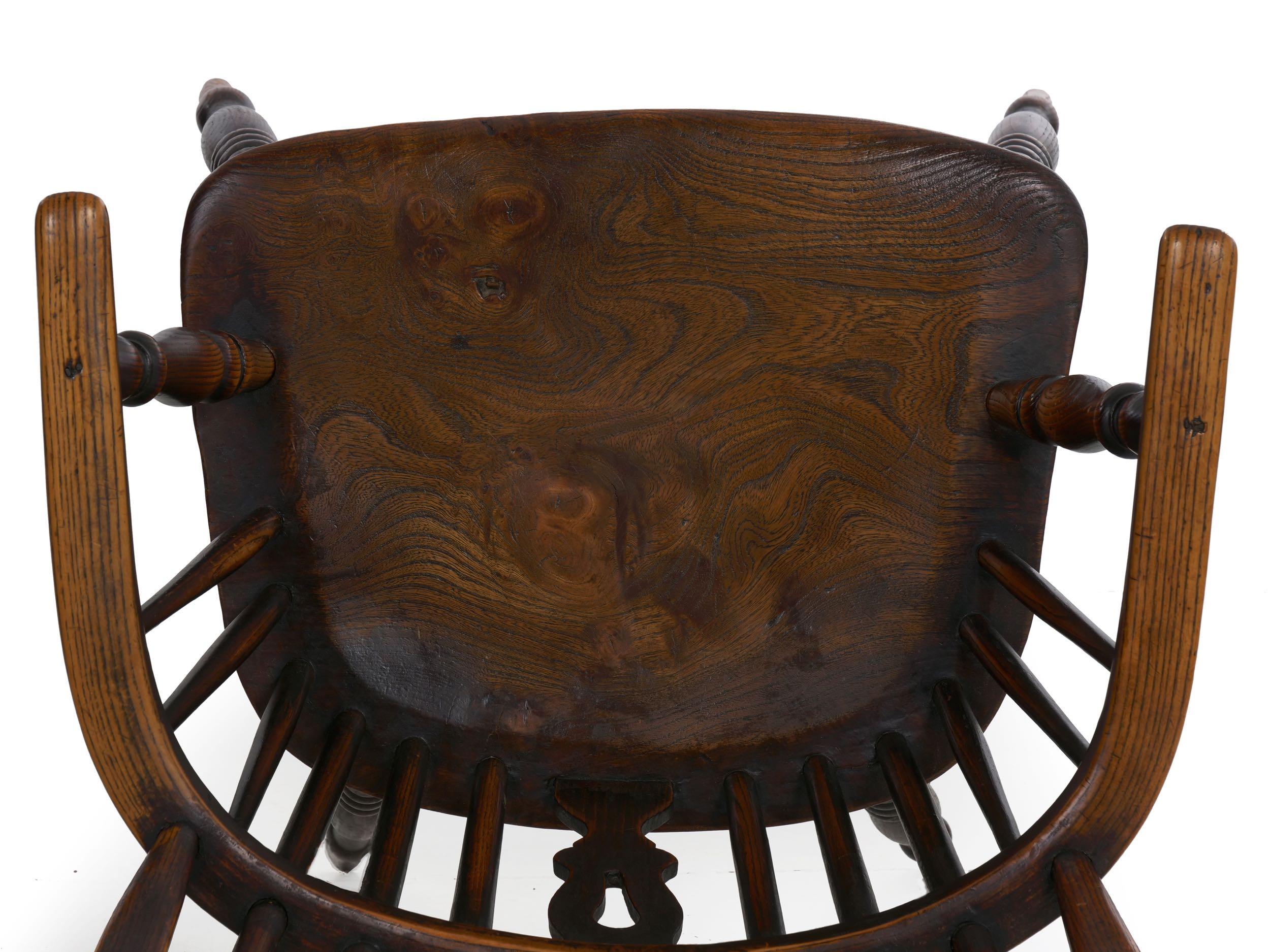 English Windsor Elm and Yew Antique Armchair, circa 1830-1850 14