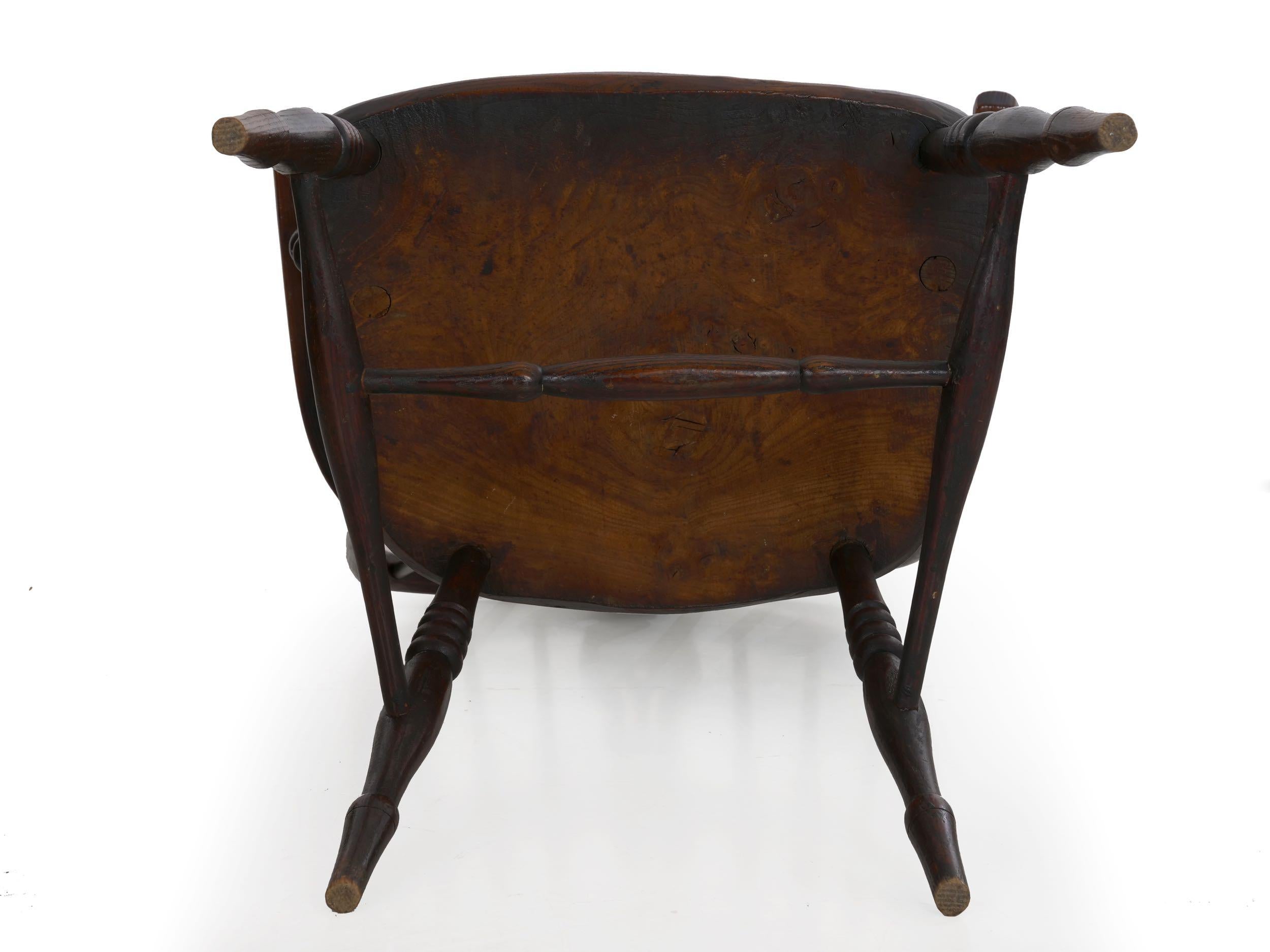 English Windsor Elm and Yew Antique Armchair, circa 1830-1850 15