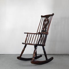 English Windsor Rocking Chair, Thames Valley, Fruitwood, Country Chippendale
