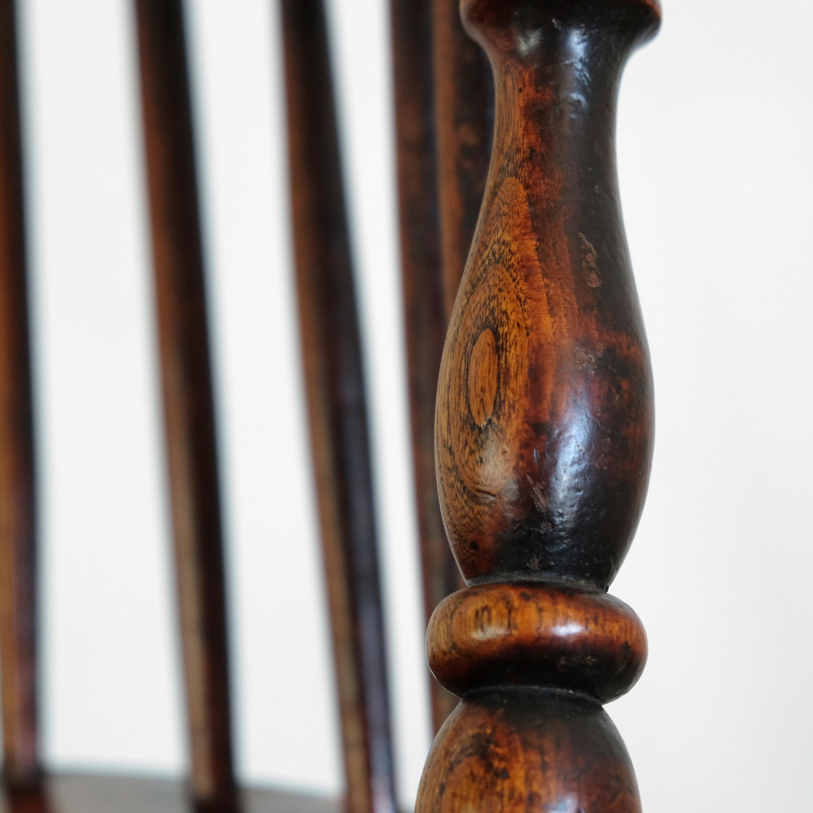 English Windsor Rocking Chair, Thames Valley, Fruitwood, Country Chippendale 2