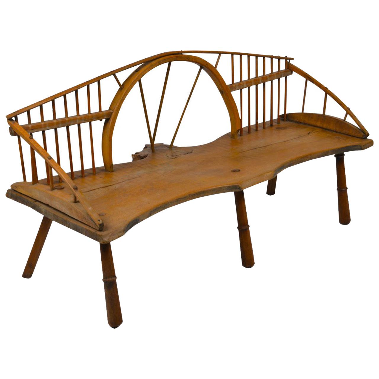 English Windsor Style Bench, circa 1890 For Sale