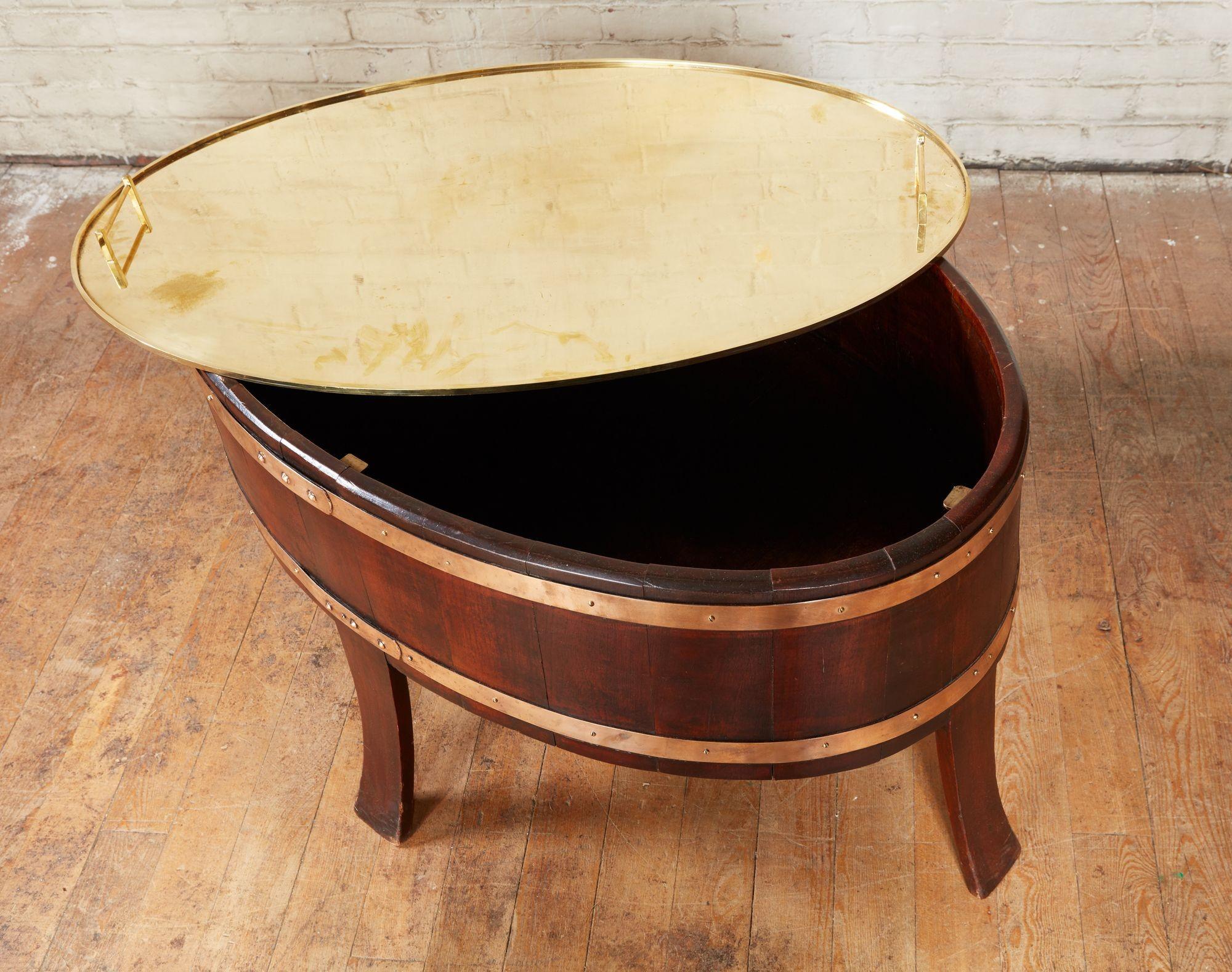Campaign English Wine Cooler / Coffee Table For Sale