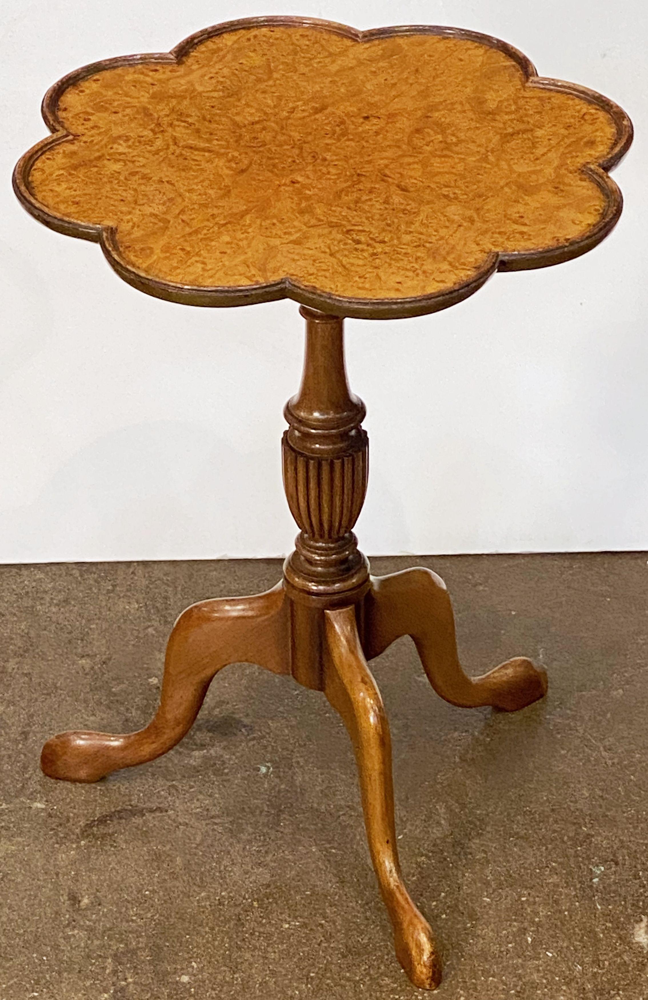 20th Century English Wine or Cocktail Table of Burr Walnut
